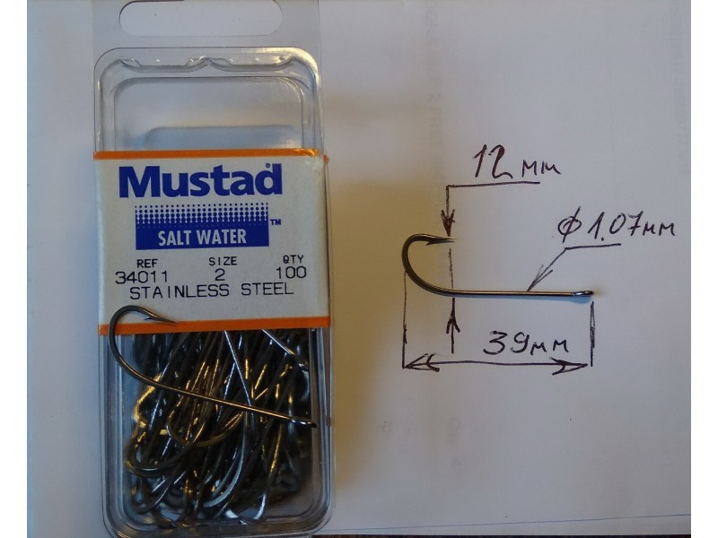Mustad 34011 Stainless Steel  #6 #2  #1 #1/0  #2/0 #4/0